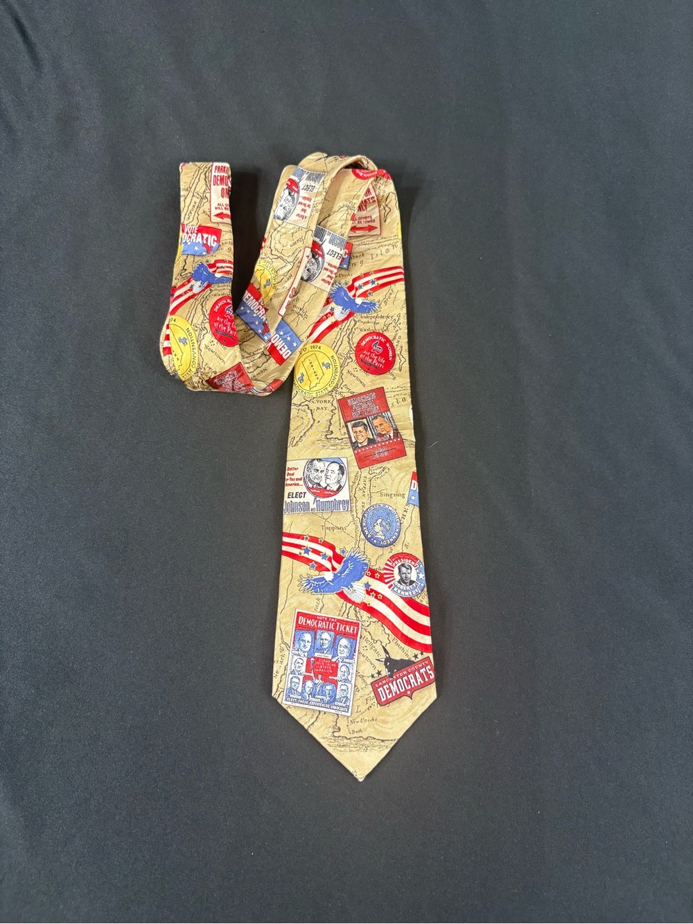 Tie Tales Democrats Mens Multicolor Silk Tie